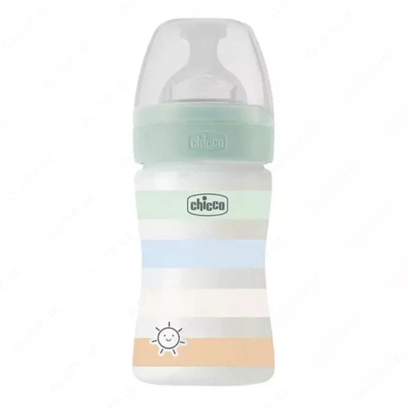 Бутылочка для кормления Well-Being Plastic Feeding Bottle 150ml SLOWFLOW 0м+ SIL, GREEN, арт.CH28611-21
