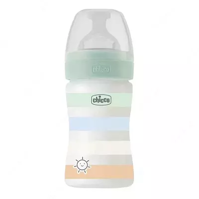 Well-Being Plastic Feeding Bottle 150ml slowflow 0m+ il, GREEN, Art.ch28611-21 oziqlantirish shishasi