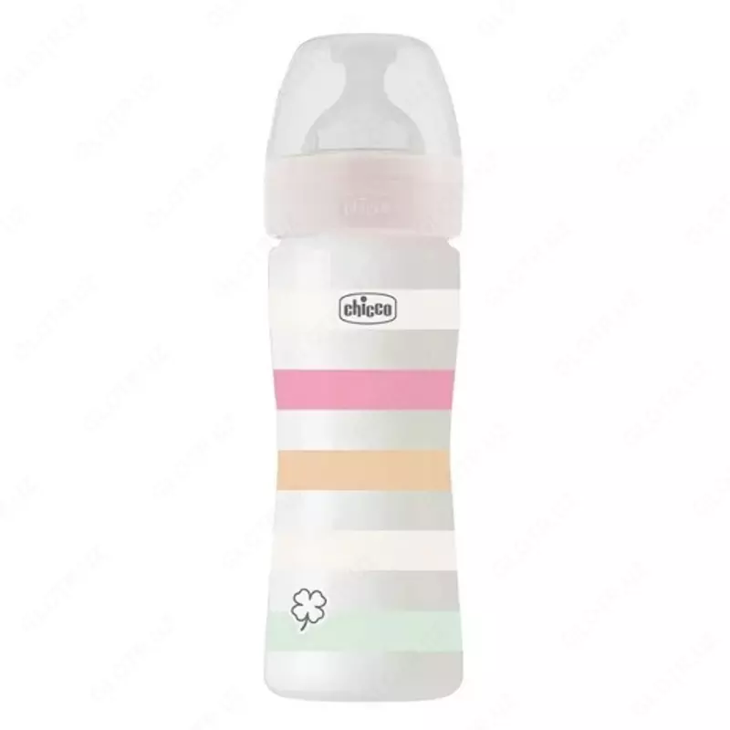 Well-Being Plastic Feeding Bottle 250ml Medium FLOW 2m+ SIL, WHITE oziqlantirish shishasi. Art.CH28623-11