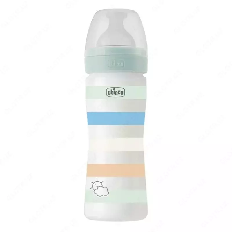 Бутылочка для кормления Well-Being Plastic Feeding Bottle 250ml MEDIUMFLOW 2м+ SIL, GREEN, арт.CH28623-21