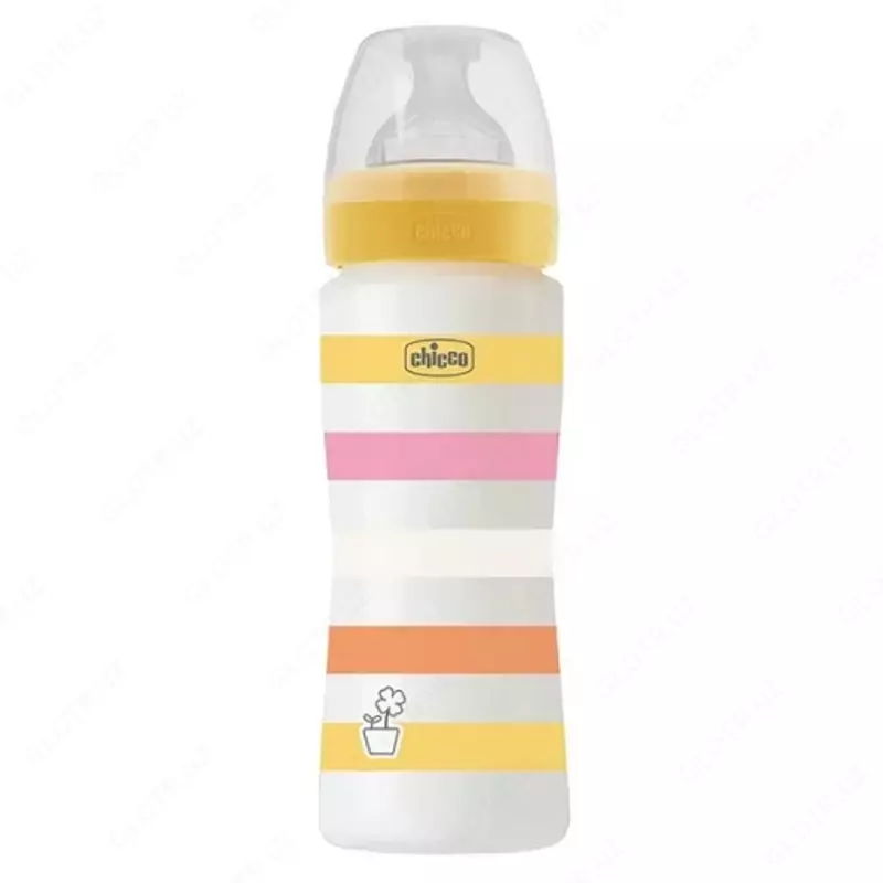 Бутылочка для кормления Well-Being Plastic Feeding Bottle 330ml FASTFLOW SIL, YELLOW, арт.CH28637-11