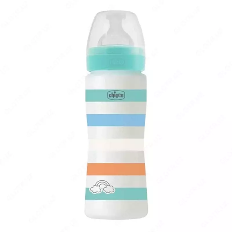 Бутылочка для кормления Well-Being Plastic Feeding Bottle 330ml FASTFLOW SIL, GREEN, арт.CH28637-21