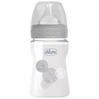 Well-being Glass Feeding Bottle150ml Slow Flow 0m+ Silicone oziqlantirish shishasi