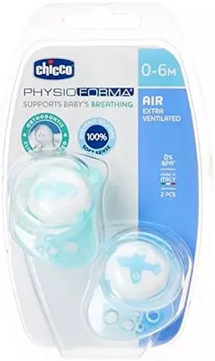 Соска-пустышка PHYSIOFORMA AIR SIL, SOOTHER 2-6m 2PCS, GREEN, арт.CH75031-31