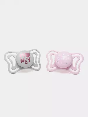 Соска-пустышка PHYSIOFORMA LIGHT PINK/BLUE 16-36m SIL 2PCS, арт.CH71035-41