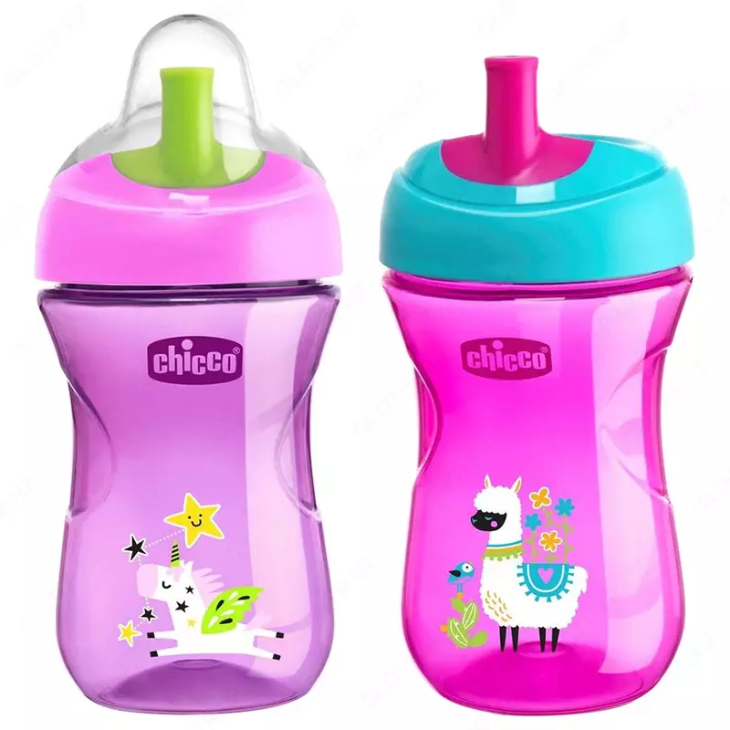 Поильник с трубочкой ADVANCE CUP 12m+ PINK/PURPLE, арт.CH069411