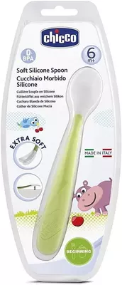 Детская ложечка SOFT SILICON SPOON 6m+ GREEN, арт.CH068285