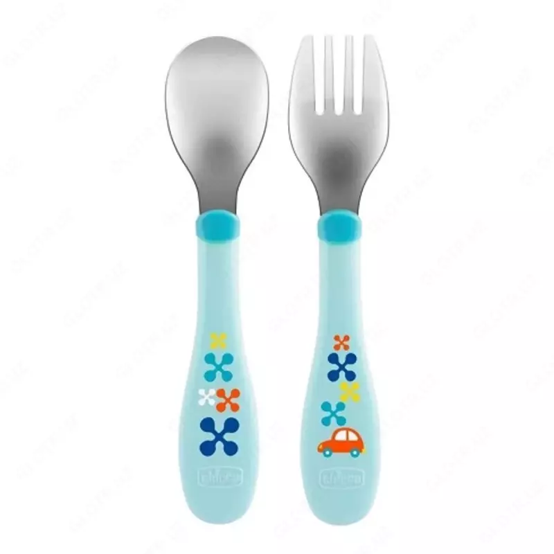 Детские столовые приборы METAL CUTLERY 18m+ BLUE, арт.CH161022
