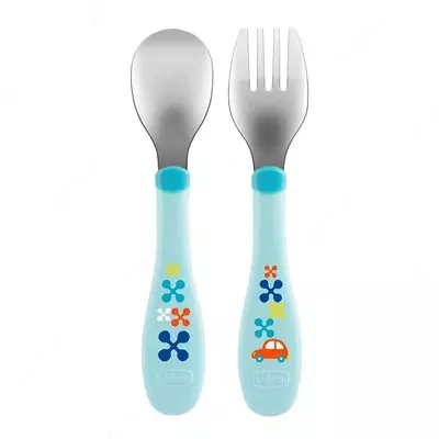 Детские столовые приборы METAL CUTLERY 18m+ BLUE, арт.CH161022