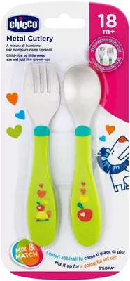 Детские столовые приборы METAL CUTLERY 18m+ NATURAL, арт.CH16102-30