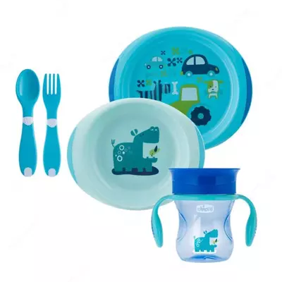 Набор для кормления ребенка CHICCO WEANING SET 12m+ BOY, арт.CH16201-20