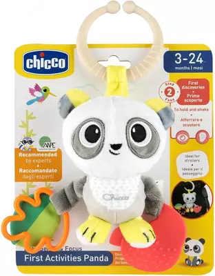 Погремушка-прорезыатель тканевая CHICCO FIRST ACTIVITIES PANDA, арт CH11566