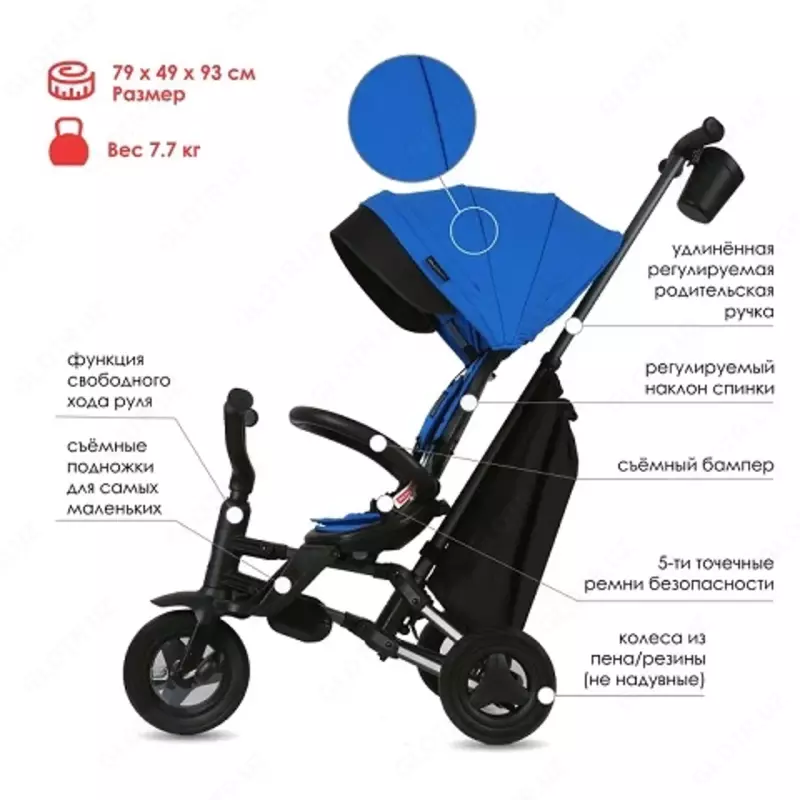QPLAY - S700-12 NOVA+EVA – Blue bolalar katlanadigan velosiped