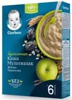 GERBER Мультизлаковая каша Яблоко-Чернослив Б/М 180 гр.6+