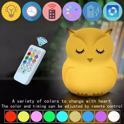 Детский ночник светильник игрушка СОВА