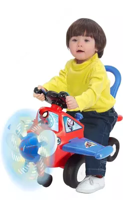 Каталка-пушкар Kiddieland Самолет Человек Паук с пропеллером