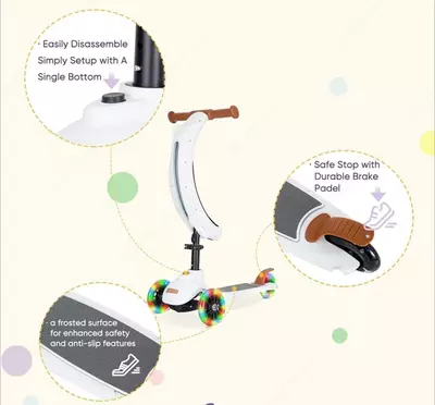 Детский складной самокат KRIDDO 5в1