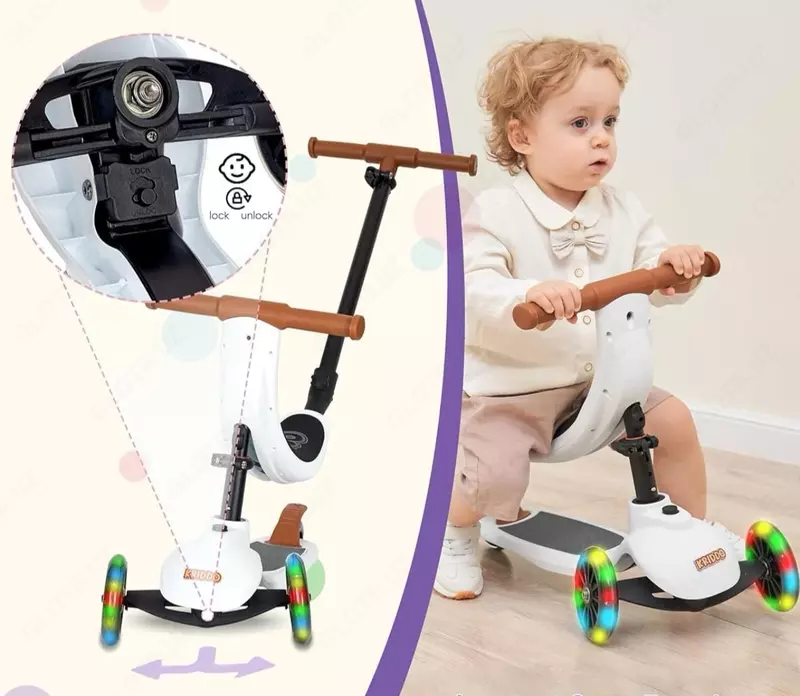 Детский складной самокат KRIDDO 5в1