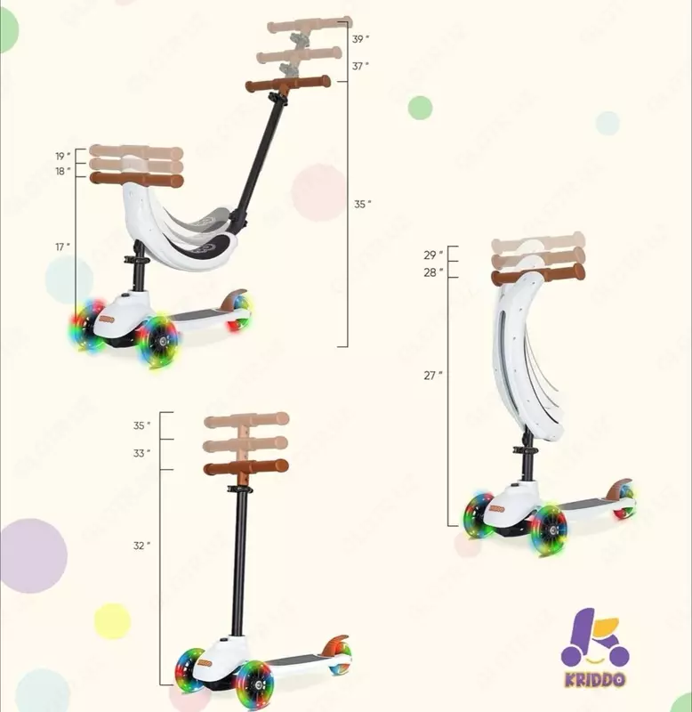 Детский складной самокат KRIDDO 5в1