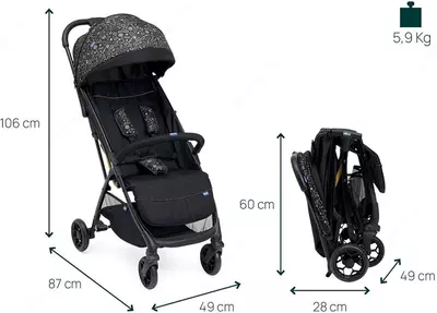 Bolalar aravachasi CHICCO GLEE PLAYFUL BLACK