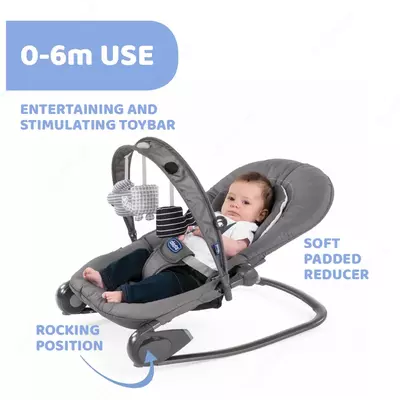 Шезлонг CHICCO HOOPLA BABY BOUNCER GREY