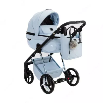 Коляска 3 в 1 "Adamex" Quantum Super Star 135 (Польша) Голубая