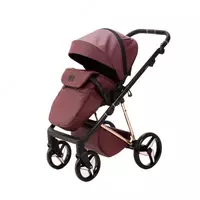 Коляска 2 в 1 "Adamex" Quantum SuperStar 141 (Польша) Бордовая/Розовое золото Только в розницу