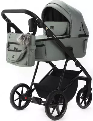 Коляска 2 в 1 "Adamex" Vasco TK-99, ткань, гелевые колеса (Польша) Серая