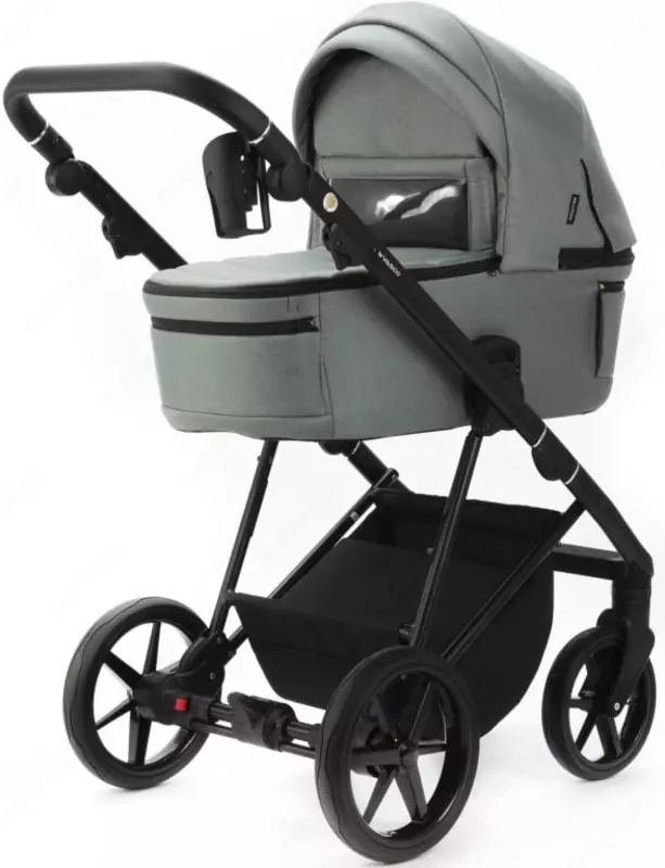 Коляска 2 в 1 "Adamex" Vasco TK-99, ткань, гелевые колеса (Польша) Серая
