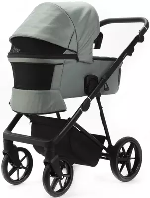 Коляска 2 в 1 "Adamex" Vasco TK-99, ткань, гелевые колеса (Польша) Серая