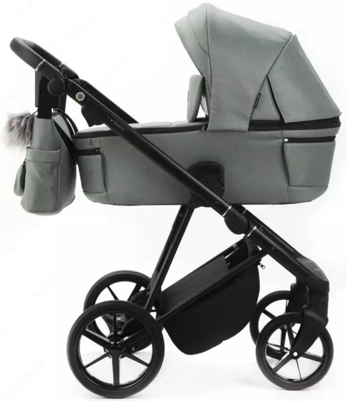 Коляска 2 в 1 "Adamex" Vasco TK-99, ткань, гелевые колеса (Польша) Серая