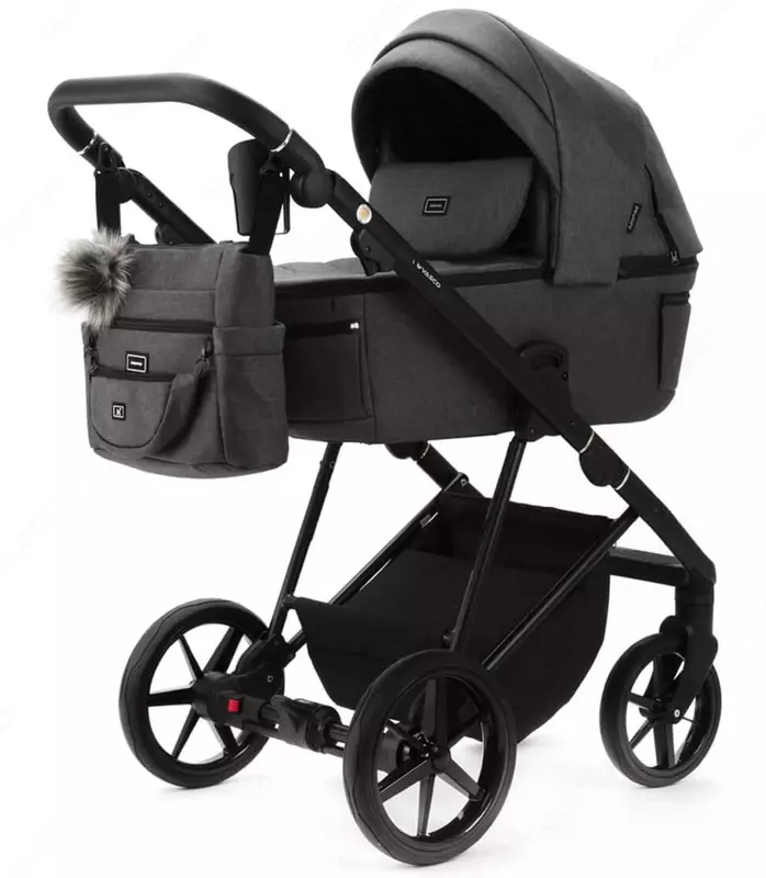 2 ning 1 aravachasi "Adamex" Vasco V-TK57 TIP, mato, gel g'ildiraklari (Polsha) To'q/kulrang