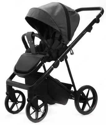 Коляска 2 в 1 "Adamex" Vasco V-TK57 TIP, ткань, гелевые колеса (Польша) Темно/Серая