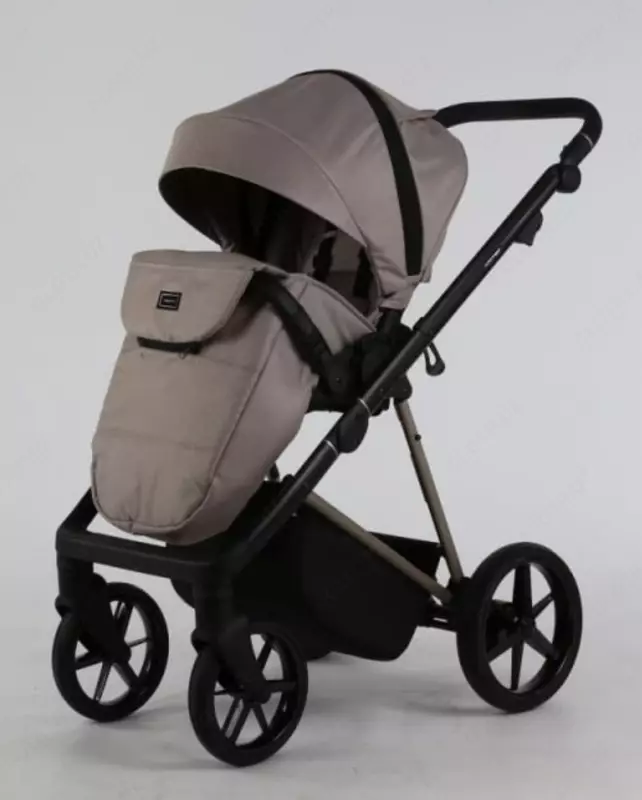 Коляска 2 в 1 "Adamex" Delta Beige TK803, ткань, гелевые колеса (Польша) Бежевая