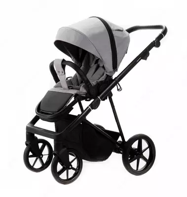 Коляска 2 в 1 "Adamex" Vasco TK-56-LUX, ткань, гелевые колеса (Польша) Светло/Серая