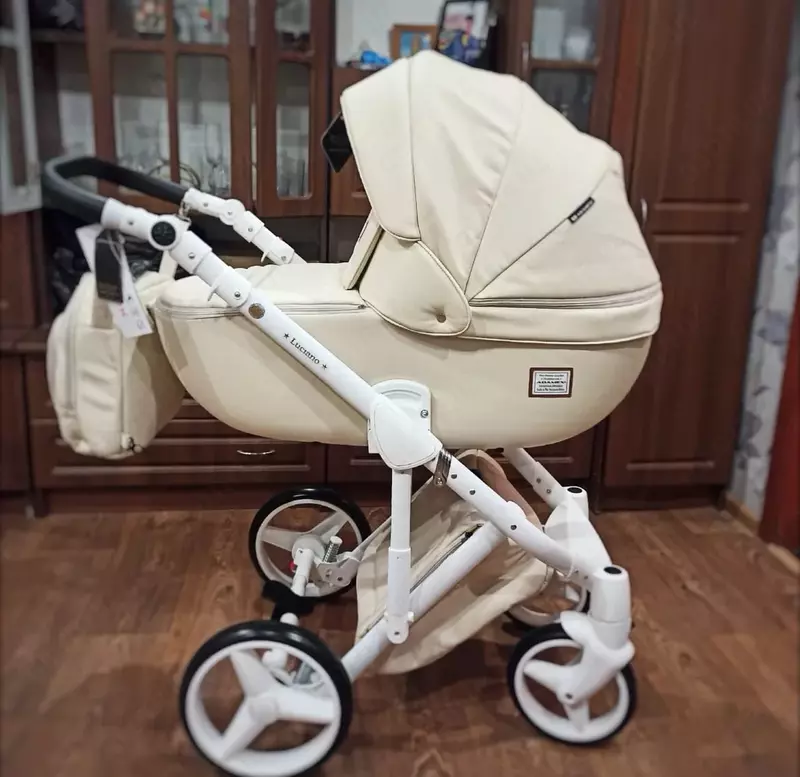 Bolalar aravachasi 2-in-1 "Adamex" Luciano Deluxe -67s (Polsha) Bej