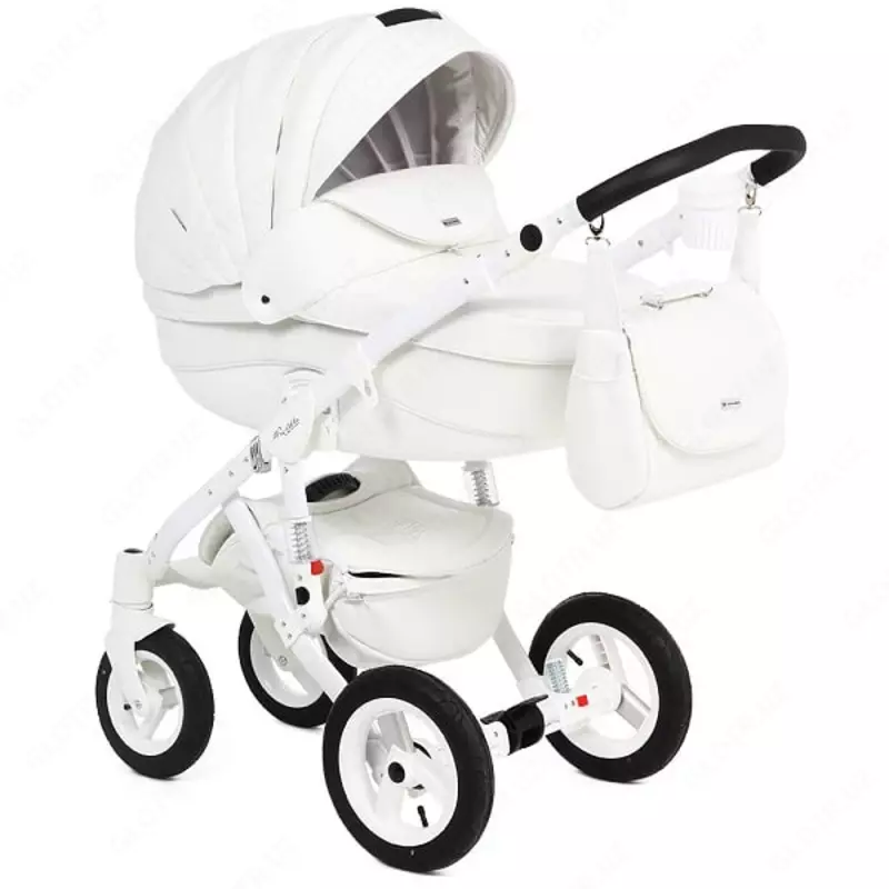 Bolalar aravachasi 2-in-1 "Adamex" Barletta Deluxe 11S (Polsha) Oq