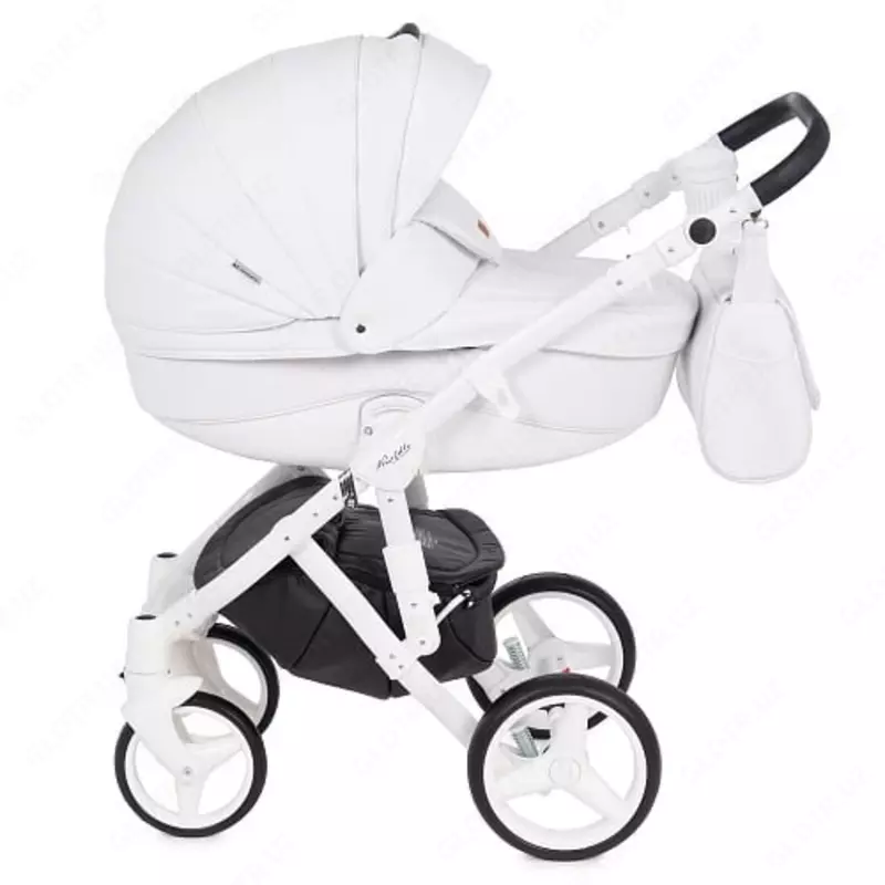 Bolalar aravachasi 2-in-1 "Adamex" Barletta Deluxe 11S (Polsha) Oq