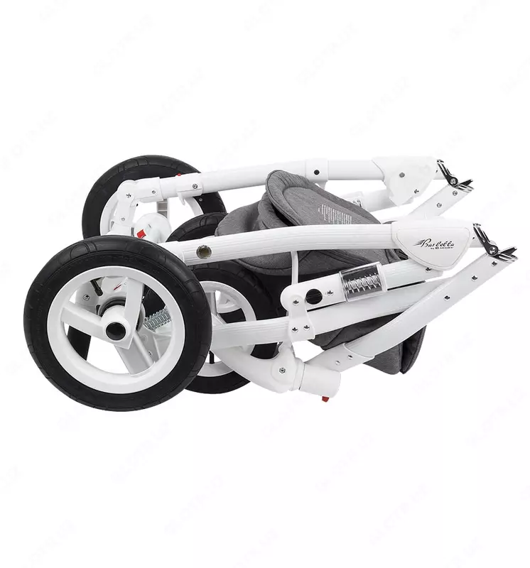 Детская коляска 2-в-1 "Adamex" Barletta New - B24 (Польша) Серая/коричневая/белая