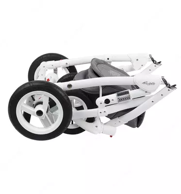 Детская коляска 2-в-1 "Adamex" Barletta New - B24 (Польша) Серая/коричневая/белая