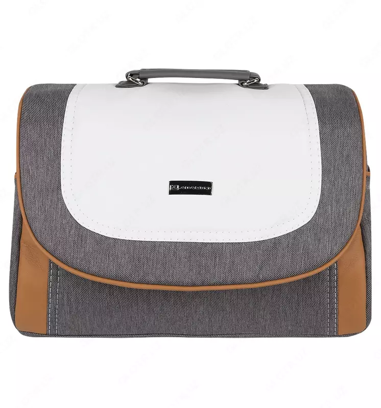 Детская коляска 2-в-1 "Adamex" Barletta New - B24 (Польша) Серая/коричневая/белая