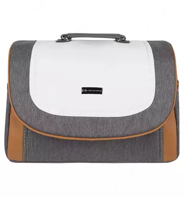 Детская коляска 2-в-1 "Adamex" Barletta New - B24 (Польша) Серая/коричневая/белая