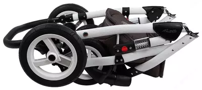 Детская коляска 2-в-1 "Adamex" Barletta New - B9 (Польша) Коричневая/белая