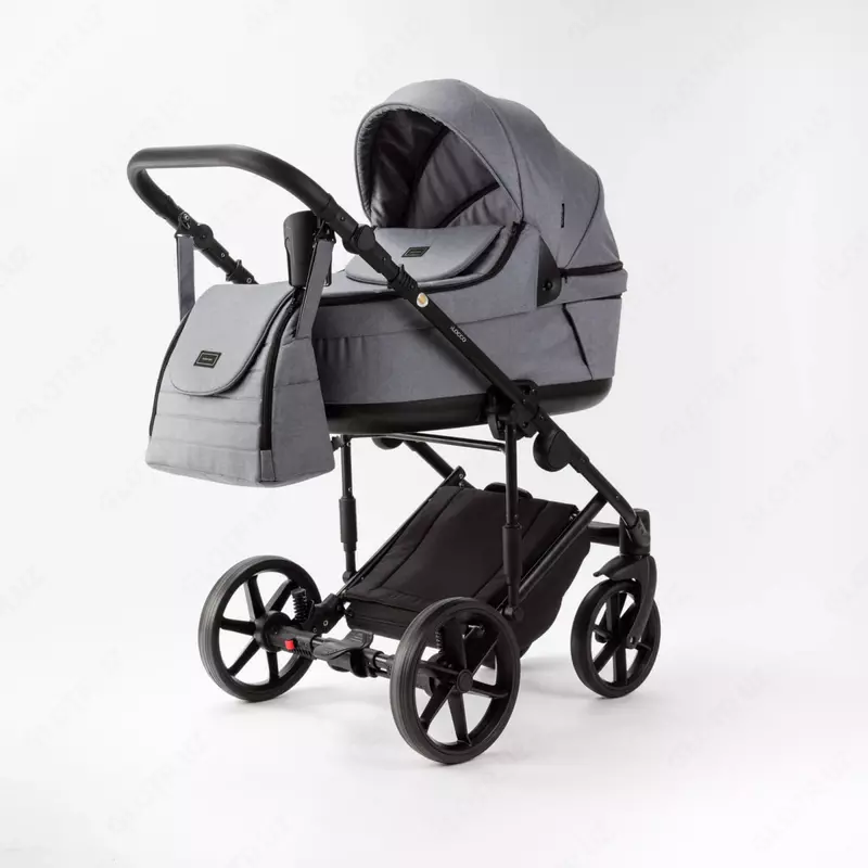 Детская коляска 2-в-1 "Adamex" Locco Light LL-TK60 (Польша) Серая/черная