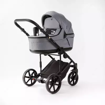 Детская коляска 2-в-1 "Adamex" Locco Light LL-TK60 (Польша) Серая/черная