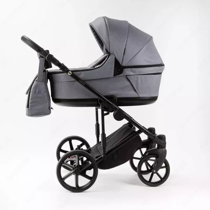 Детская коляска 2-в-1 "Adamex" Locco Light LL-TK60 (Польша) Серая/черная