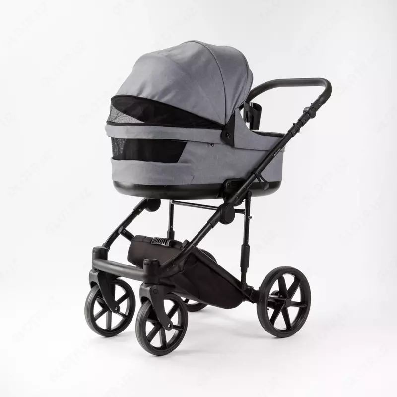 Детская коляска 2-в-1 "Adamex" Locco Light LL-TK60 (Польша) Серая/черная