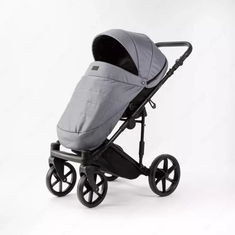 Детская коляска 2-в-1 "Adamex" Locco Light LL-TK60 (Польша) Серая/черная