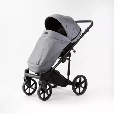 Детская коляска 2-в-1 "Adamex" Locco Light LL-TK60 (Польша) Серая/черная