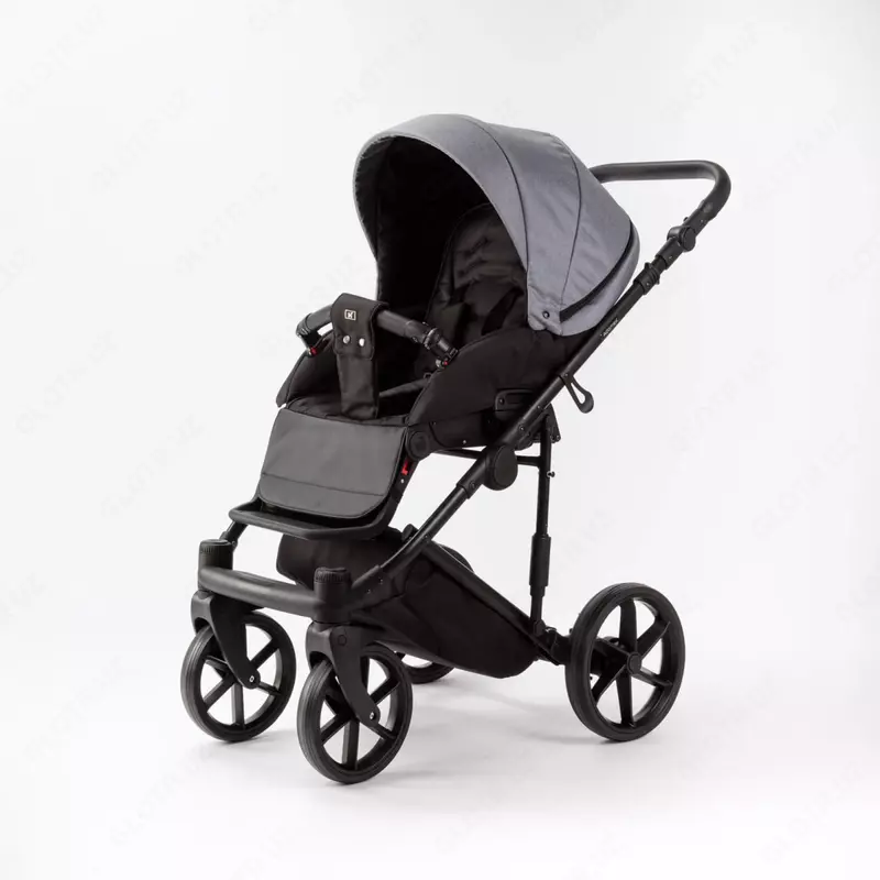 Детская коляска 2-в-1 "Adamex" Locco Light LL-TK60 (Польша) Серая/черная